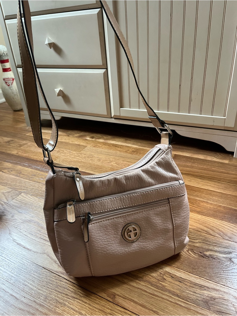 Giani Bernini Pink & Beige Leather Bag